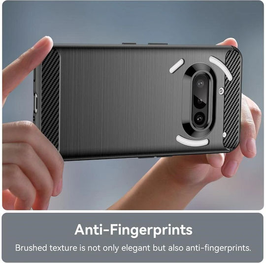 Techsuit Carbon Back Cover Silicon Negru (Nothing Phone (3a))