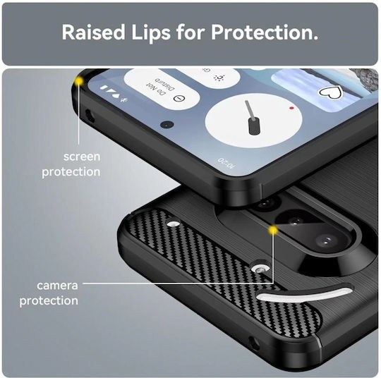 Techsuit Carbon Back Cover Silicon Negru (Nothing Phone (3a))