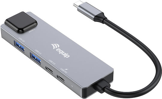 Equip Hub 10 Θυρών USB 3.2 με σύνδεση USB-C / Ethernet Γκρι
