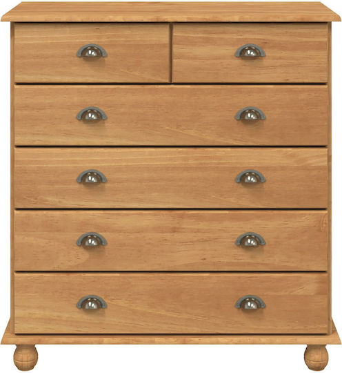 Chest of Drawers of Solid Wood Brown 91x40x95.5cm