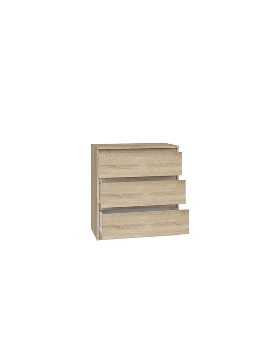 Comoda pentru Dormitor M3 cu 3 sertare Sonoma 70x40x77buc