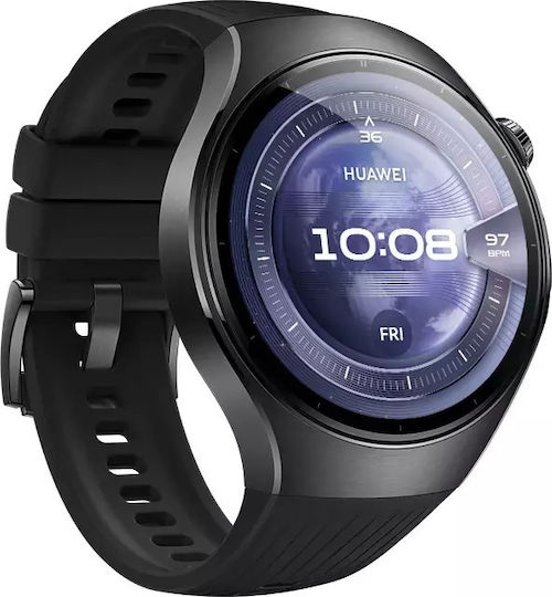 Huawei Watch 5 Stainless Steel 46mm Waterproof with eSIM and Heart Rate Monitor (Black)