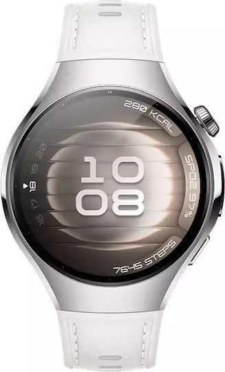 Huawei Watch 5 Stainless Steel 42mm Waterproof with eSIM and Heart Rate Monitor (White)