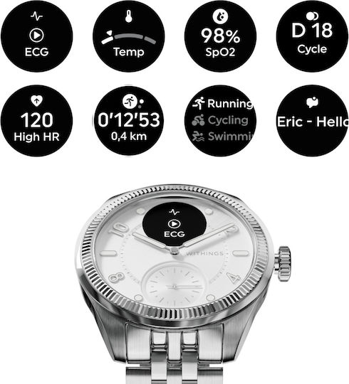 Withings Scanwatch Nova Brilliant Titanium 39mm with Heart Rate Monitor (Titanium-Grey)
