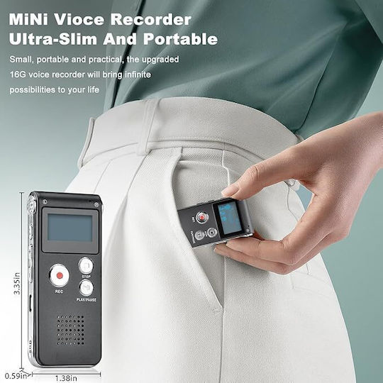 Voice Recorder Ψηφιακή 38270 με Eσωτερική Μνήμη 16GB