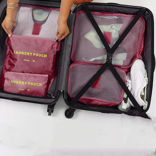 Strado Clothes Dryer Travel Set Clothes Storage Laundry Nets 6pcs Red