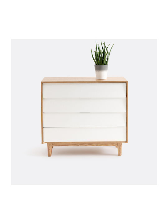 Wooden Chest of Drawers with 4 Drawers 90x42x80cm