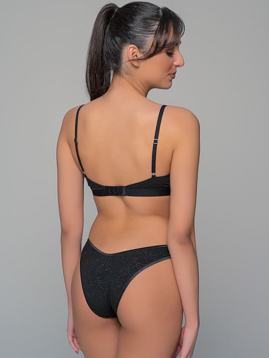 Milena by Paris Unterwäsche-Set für Damen Bralette mit Brasilien Black