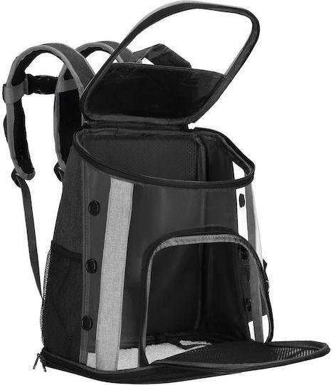 Small-Medium Dog Carrying Bag Backpack Up To 15 Kg Side Pockets 38x34x26 Cm Black