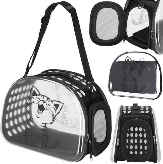 Чанта за пренасяне на домашни любимци котка/куче M 42x26x32 см прозрачна