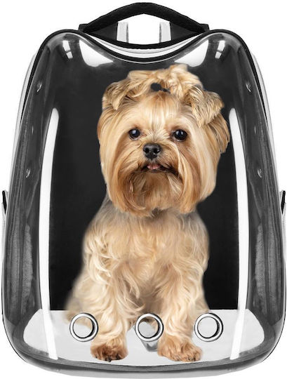Small-medium Pet Carrier Backpack Up To 12 Kg Transparent Panoramic Window Side Pockets Black