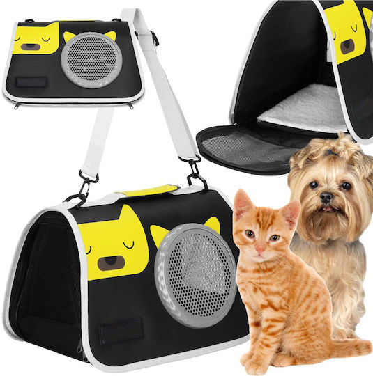 Small Pet Carrier Bag Dog Cat Foldable 24x40x24 Cm Black