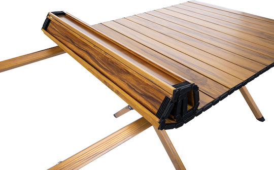 Masa de camping cu sistem de pliere rapid, cadru din aluminiu ultra-ușor, 118x60x45cm, maro