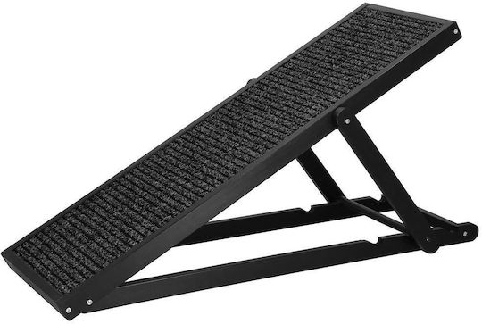 Rampă câini pisici 3 niveluri ajustabile 42-59cm antiderapant lungime 103cm negru