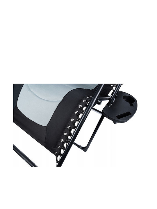 Șezlong Metalic Negru 175x75x110 cm