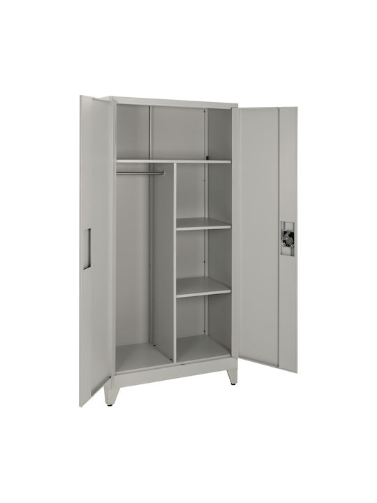 Double Door Wardrobe Metallic 90x40x190cm