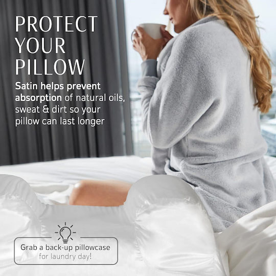 Față De Pernă Yourfacepillow Satin Alb 45x45 Cm