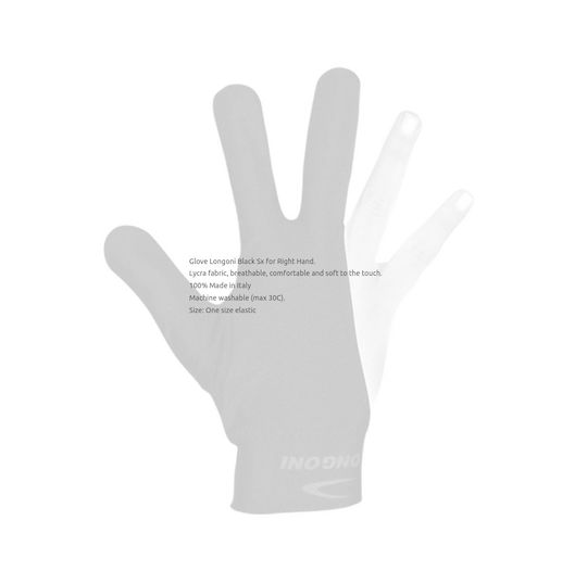 Longoni Nero Dx Billardhandschuh Rechts, Lang