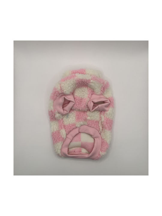 Bonnie Kleine Hundeweste Fleece Kariert Pink & Weiß