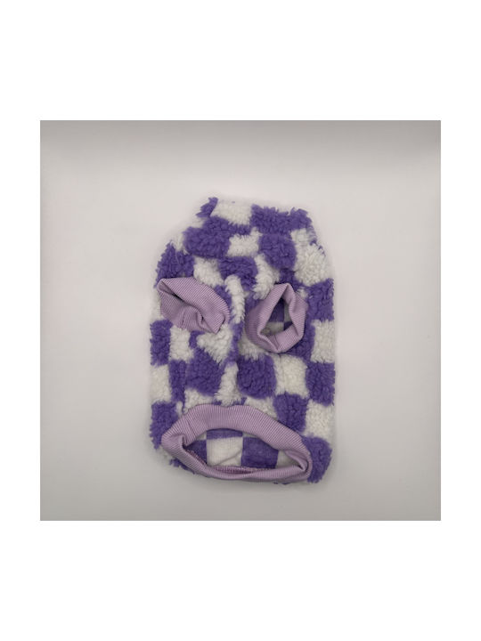Bonnie Small Γιλέκο Σκύλου Fleece Καρό Μωβ & Λευκό