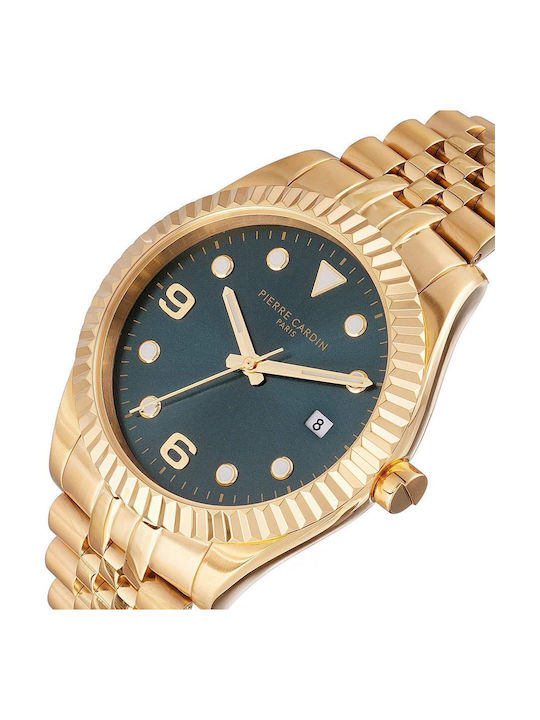 Pierre Cardin Herrenuhr Batterie mit Gold Metallarmband