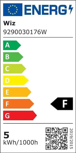 WiZ Smart Λάμπα LED 4.9W για Ντουί E14 και Σχήμα C35 Ρυθμιζόμενο Λευκό 470lm Dimmable