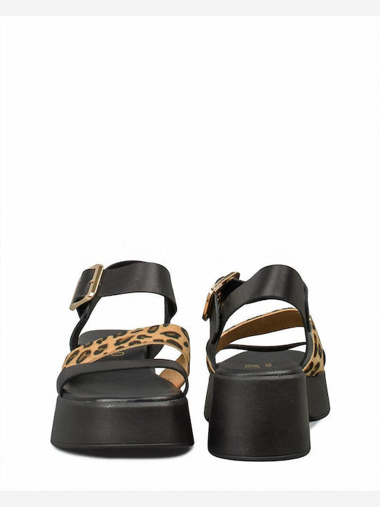 Women's Flat Sandals Flatforms in Black Color