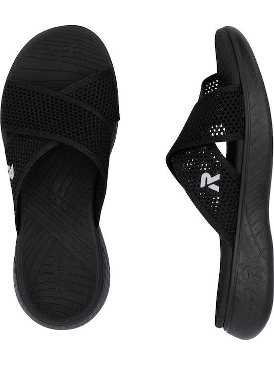 Γυναικεία Ανατομικά Σανδάλια Flatforms Μαύρα