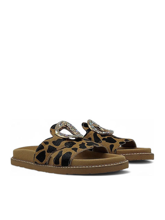 Sandale Casual Damă de Piele Bej C4-Beige