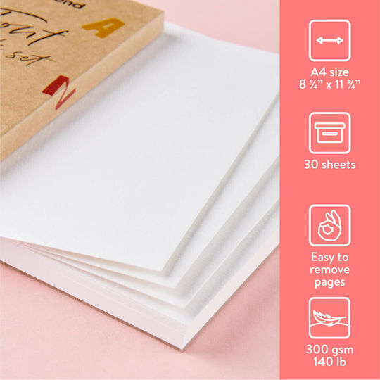 Intrend Watercolor Sketch Pad A4 30 Sheets 300g Water Brush Two Drawing Set de Colorat