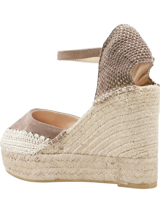 Alba 7 Serraje Women's Platform Espadrilles Beige