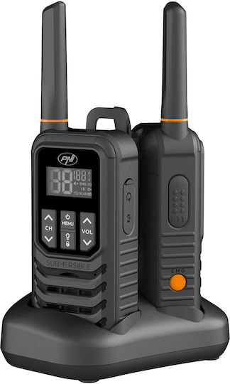 PNI R80 Pro Безжичен Трансивър PMR 0.5W с Монохромен Екран Комплект 2бр В Черен Цвят