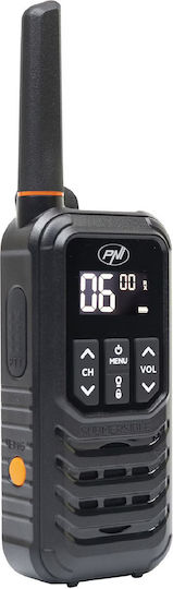 PNI R80 Pro Безжичен Трансивър PMR 0.5W с Монохромен Екран Комплект 2бр В Черен Цвят