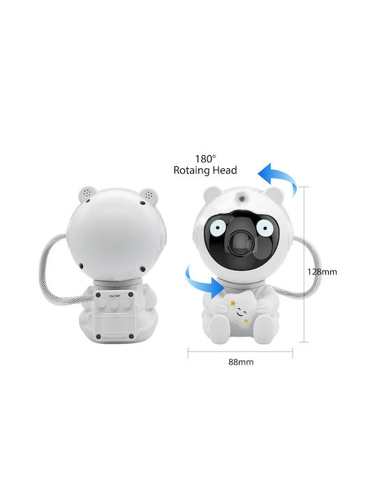 LED Drehend Kinderprojektorlampe Nachtastronaut mit Sternenprojektion