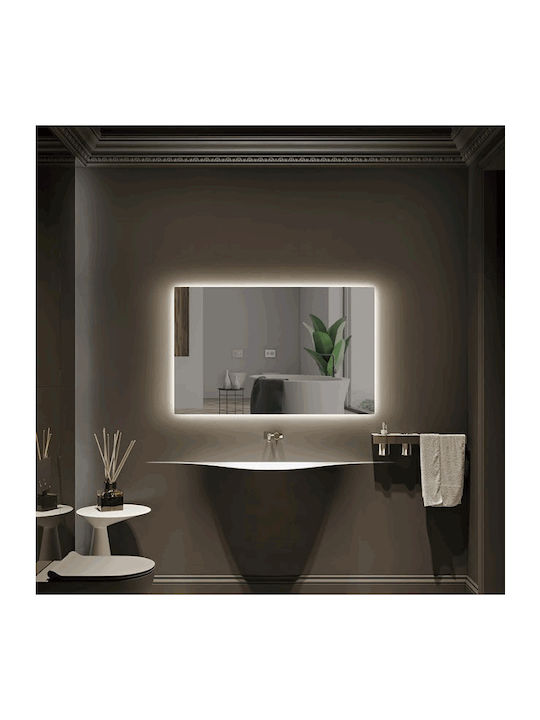 Imex Italia Rechteckiger Badezimmerspiegel LED Berührung 60x80cm