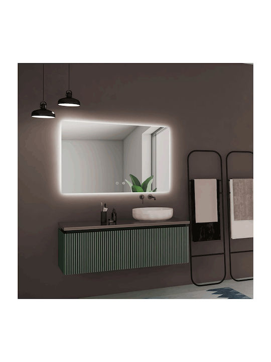 Imex Italia Rechteckiger Badezimmerspiegel LED Berührung 60x80cm
