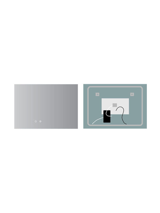 Imex Italia Oglindă de Baie Pătrată Lumini LED Atingere 80x80cm