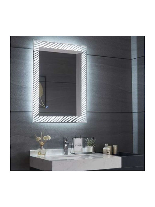 Gloria Grilia Oglindă de Baie Dreptunghiulară Lumini LED Atingere 60x80cm