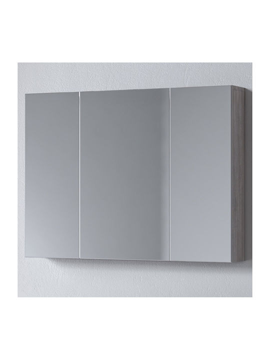 Martin Omega 90 Rectangular Bathroom Mirror with Cabinet 90x65cm Gray