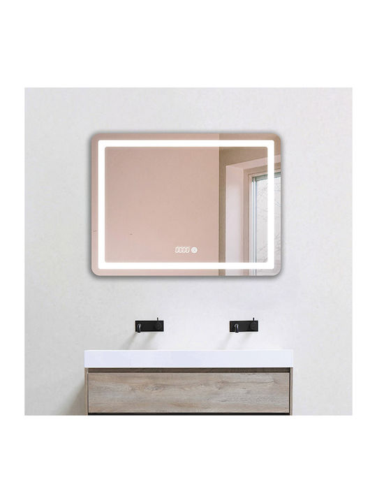 Eurolamp Oglindă de Baie Dreptunghiulară Lumini LED Atingere 80x60cm