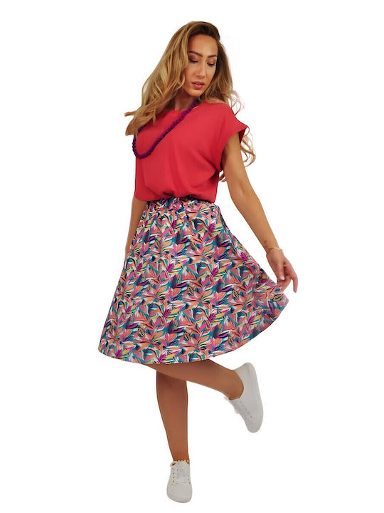 Midi Skirt Floral Multicolored