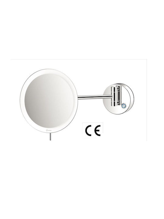 Sanco MRLED-705-Α03 Mărire Oglindă de Baie Rotundă Lumini LED 20x20cm Argintiu