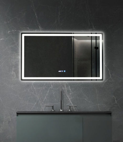Sparke Astral Rectangular Bathroom Mirror Led Touch made of Metal 90x55cm