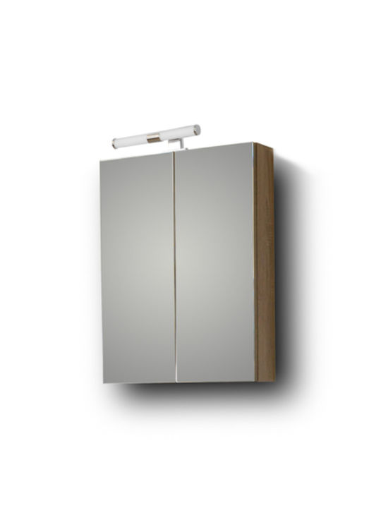 Martin Siena 55 Rechteckiger Badezimmerspiegel aus Spanplatte mit Schrank 52x65cm Sonoma Dark