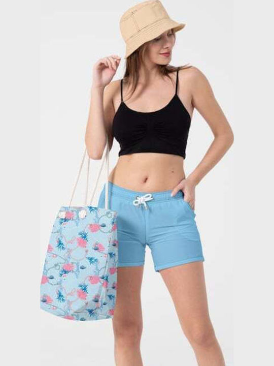 Miami Beach Fabric Beach Bag Blue