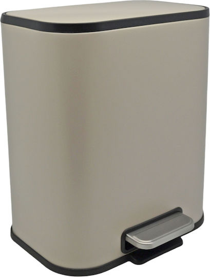 Ankor Metallic Toilet Brush and Basket Set Soft Close 5lt Taupe Matte
