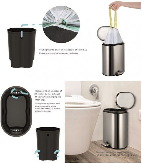 Inter Ceramic Metallisch Badezimmer Mülleimer Gray