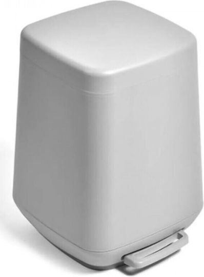 Viopsyctr Kunststoff Set aus Toilettenbürste und Mülleimer für das Badezimmer Sanftes Schließen 7Es Gray