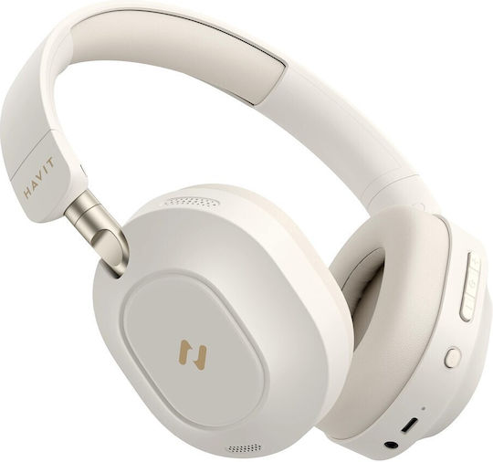 Havit Wireless / Wired Over Ear Headphones and Quick Charge Beige