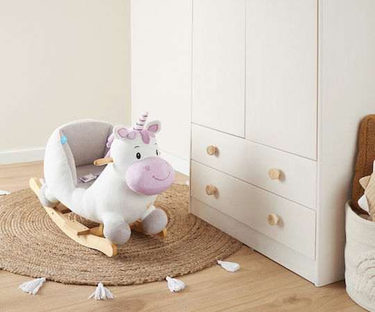 Bieco Schaukelspielzeug Einhorn für 9++ Monate für ein Gewicht bis zu 26kg Weiß